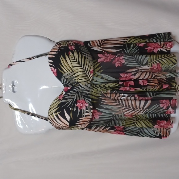 Kona Sol Swim Kona Sol Floral Halter Padded Bra Tankini Top With